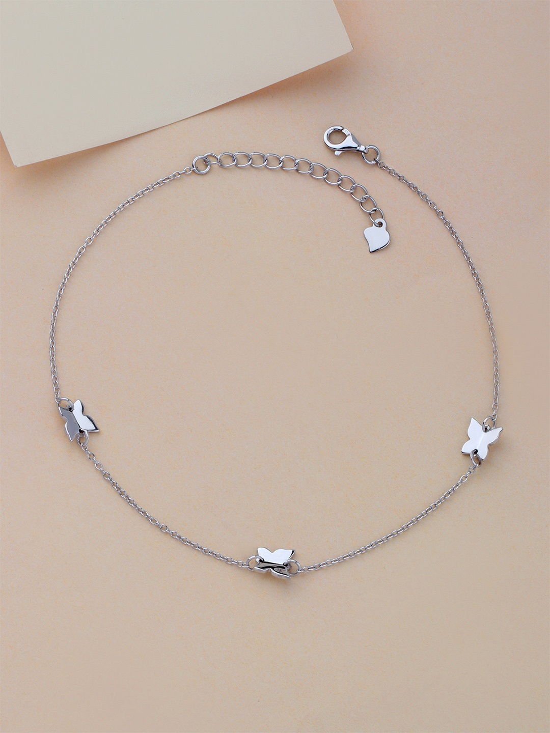 

Ornate Jewels 925 Sterling Silver Butterfly Anklet