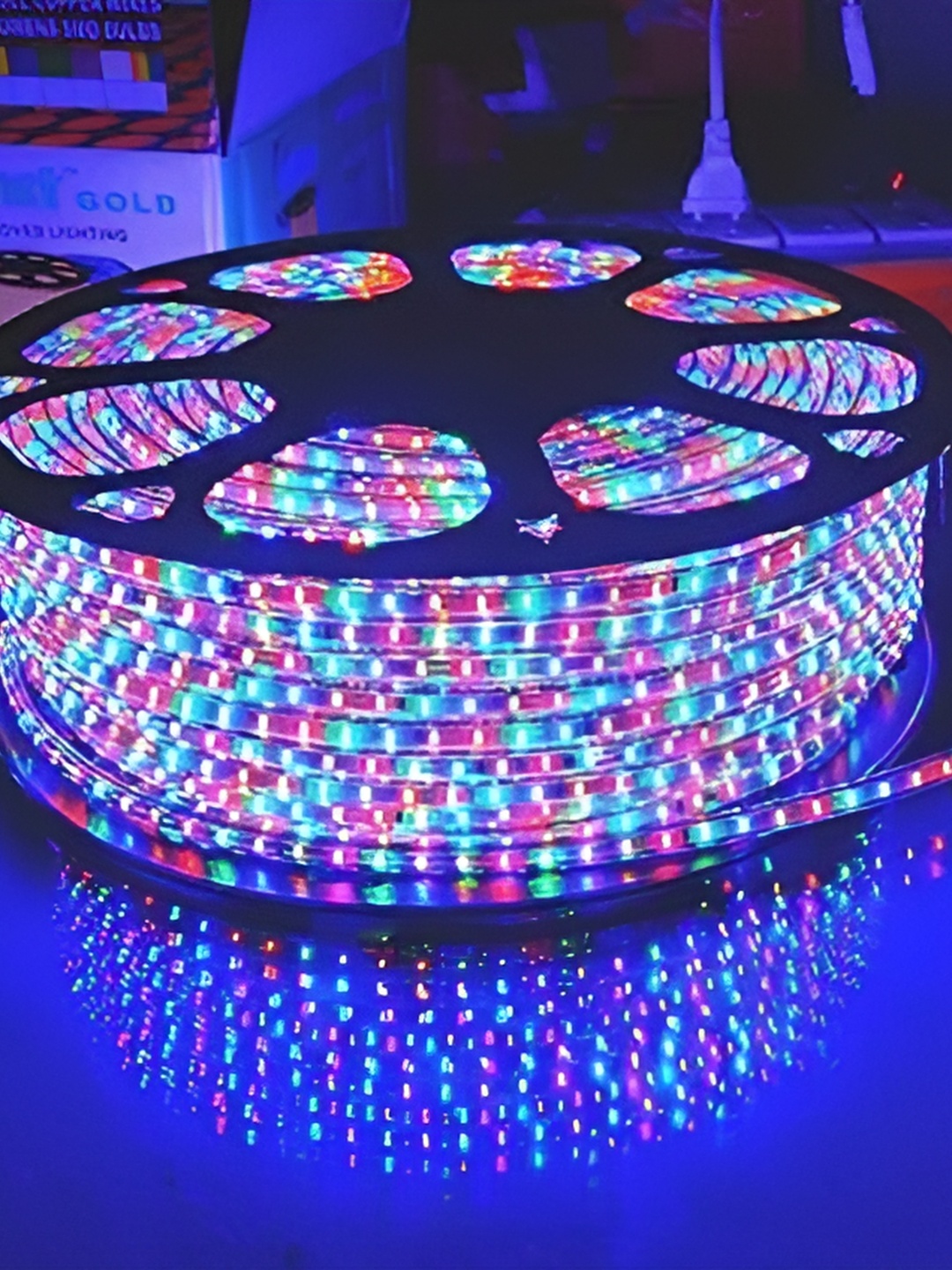 

SPARK WORLD Adults Blue & Red Striped String Lights, Multi