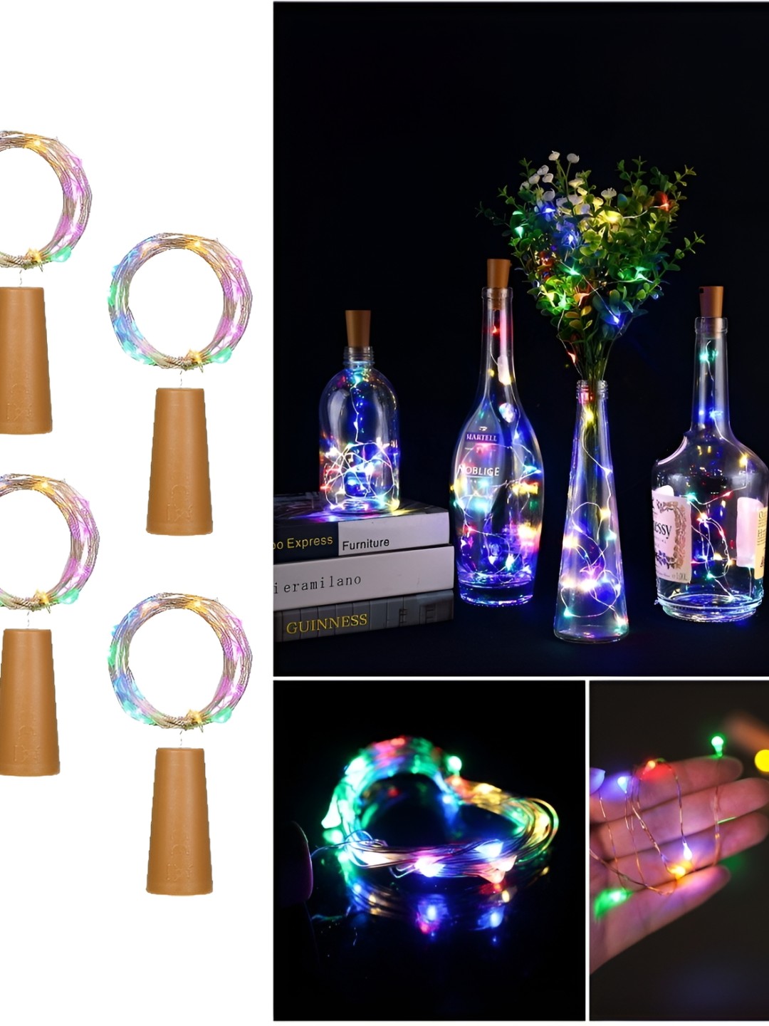

SPARK WORLD Blue & Pink 4 Pieces Rice Shape String Lights
