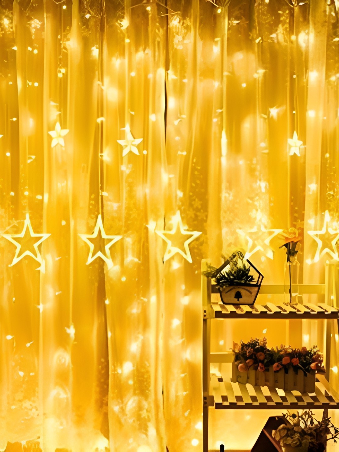 

SPARK WORLD Yellow Star Shaped String Lights