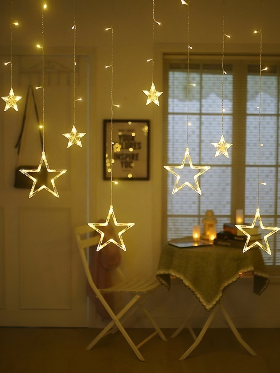 

SPARK WORLD Yellow Star-Shaped String Lights