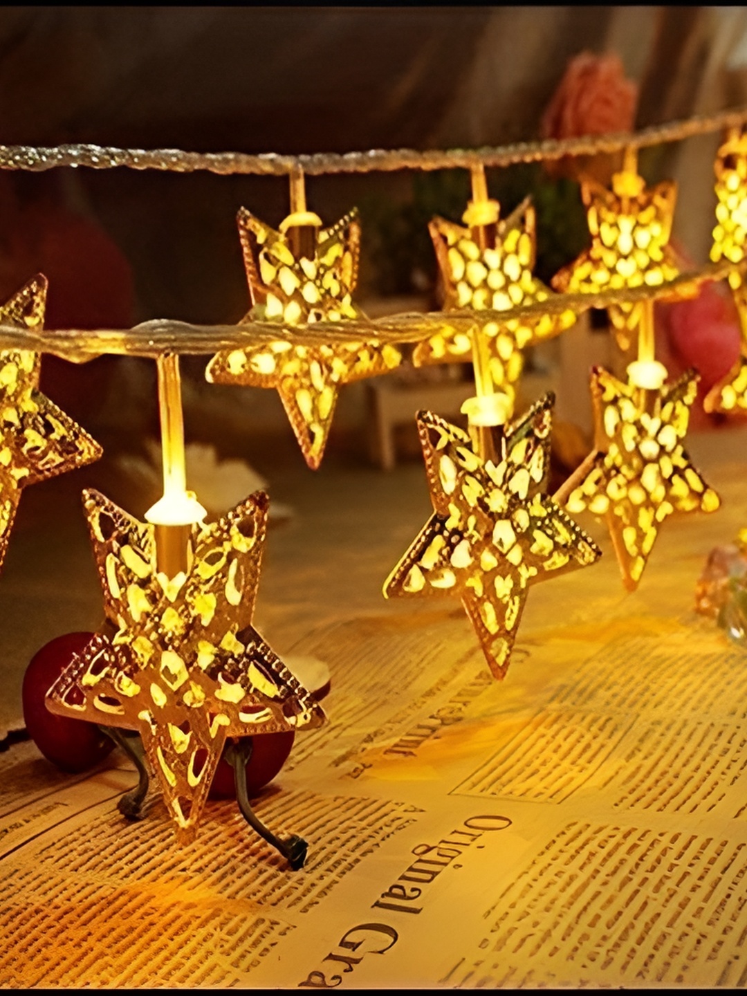

SPARK WORLD Yellow Star Shaped String Lights