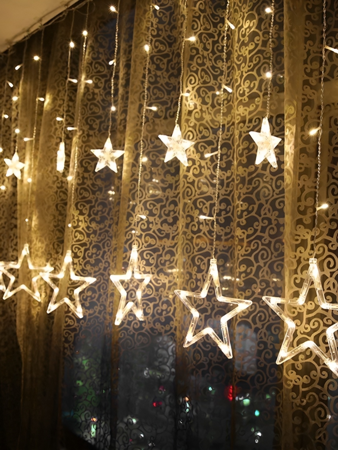 

SPARK WORLD Gold toned Star Shaped String Lights