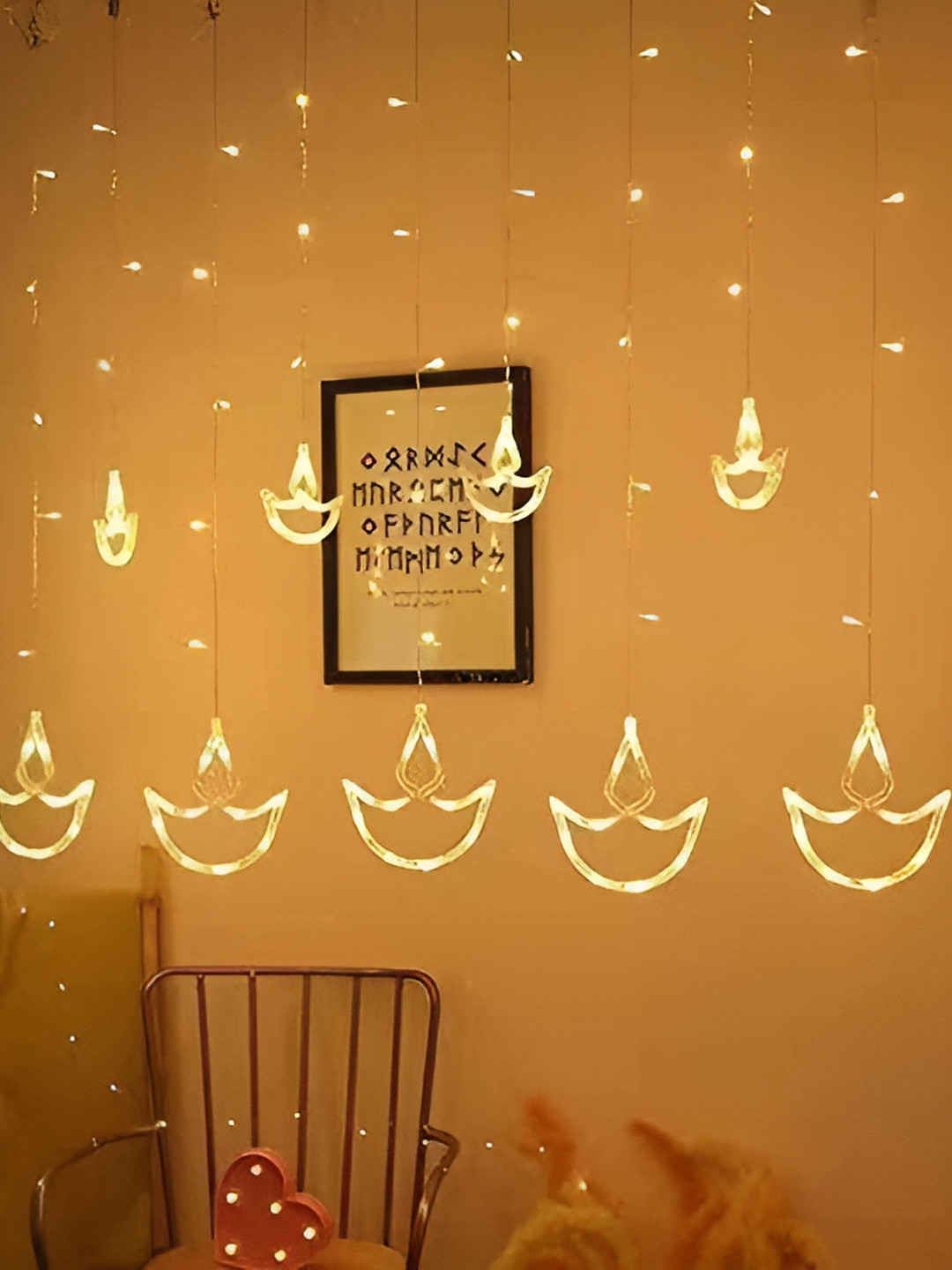 

SPARK WORLD Yellow Diya Shaped String Lights