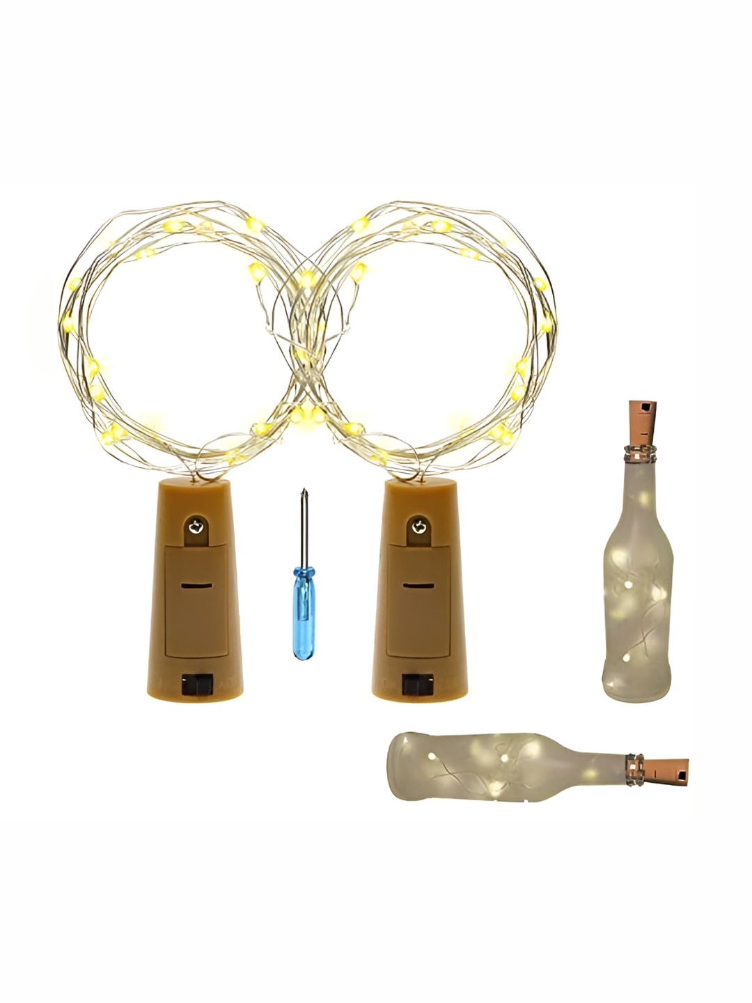 

SPARK WORLD Yellow 2 Pieces Rice Shaped Bulb String Lights