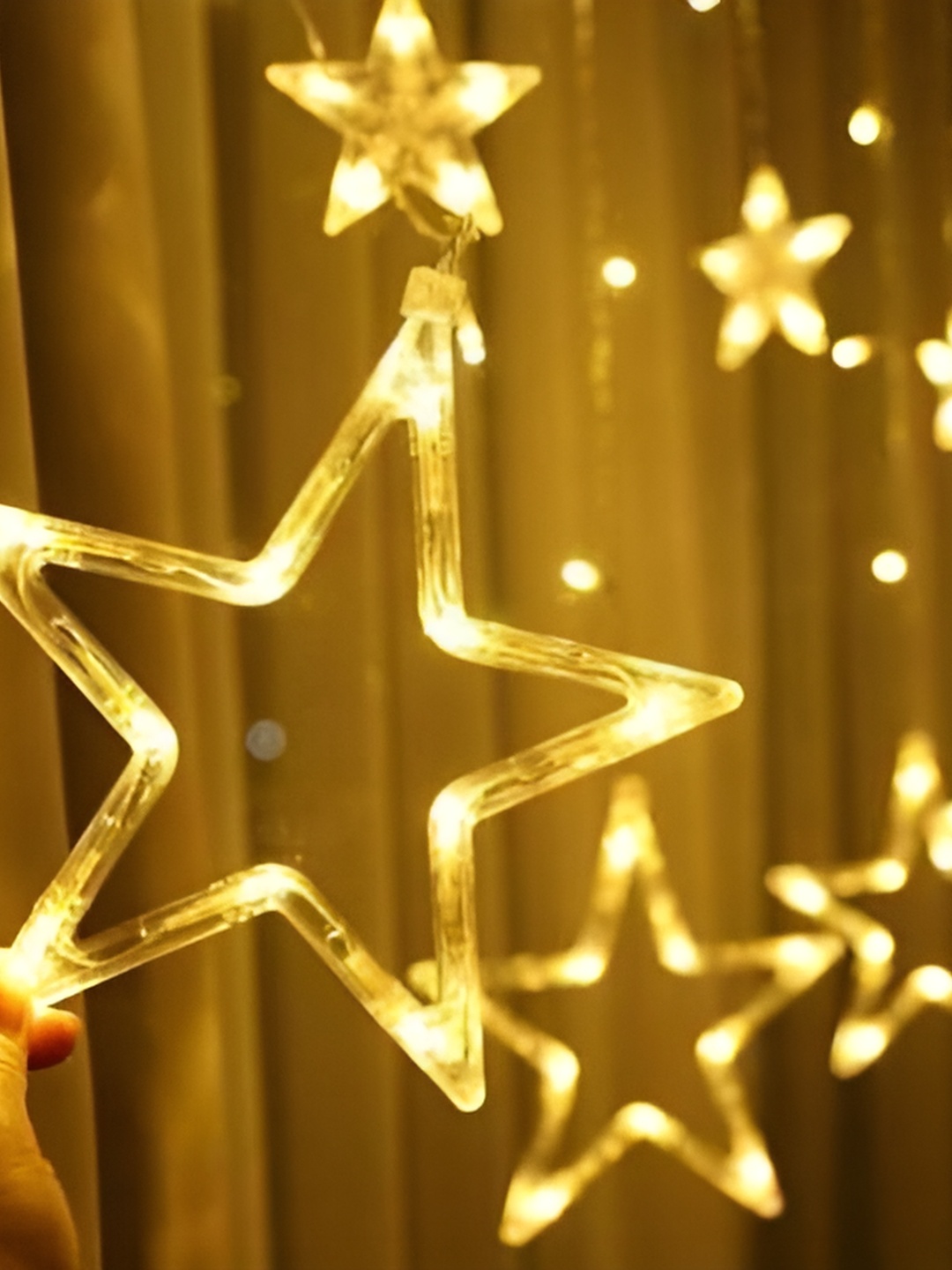 

SPARK WORLD Gold Toned Star Shaped String Lights