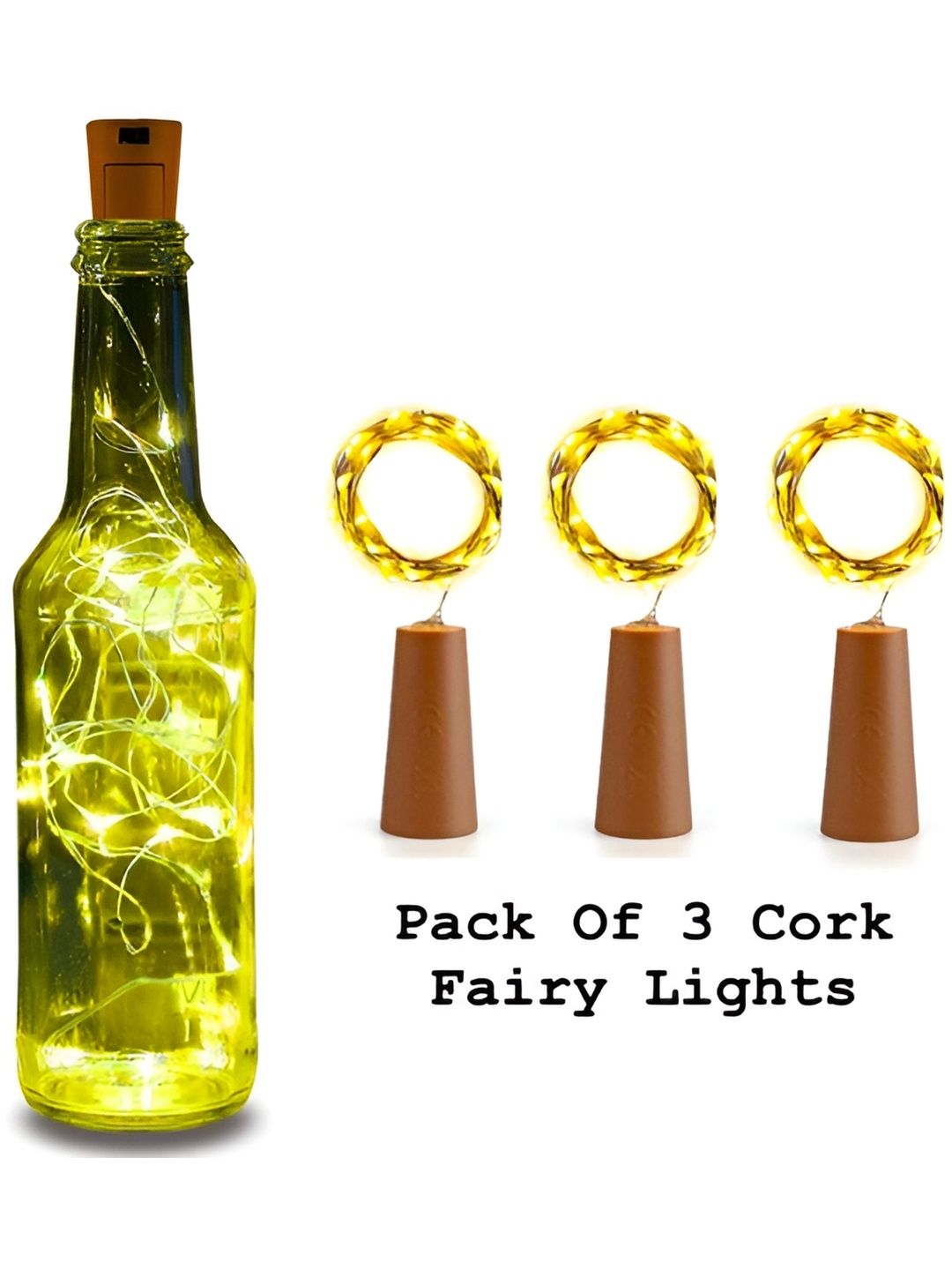 

SPARK WORLD Yellow 3 Pieces Rice Shape String Lights