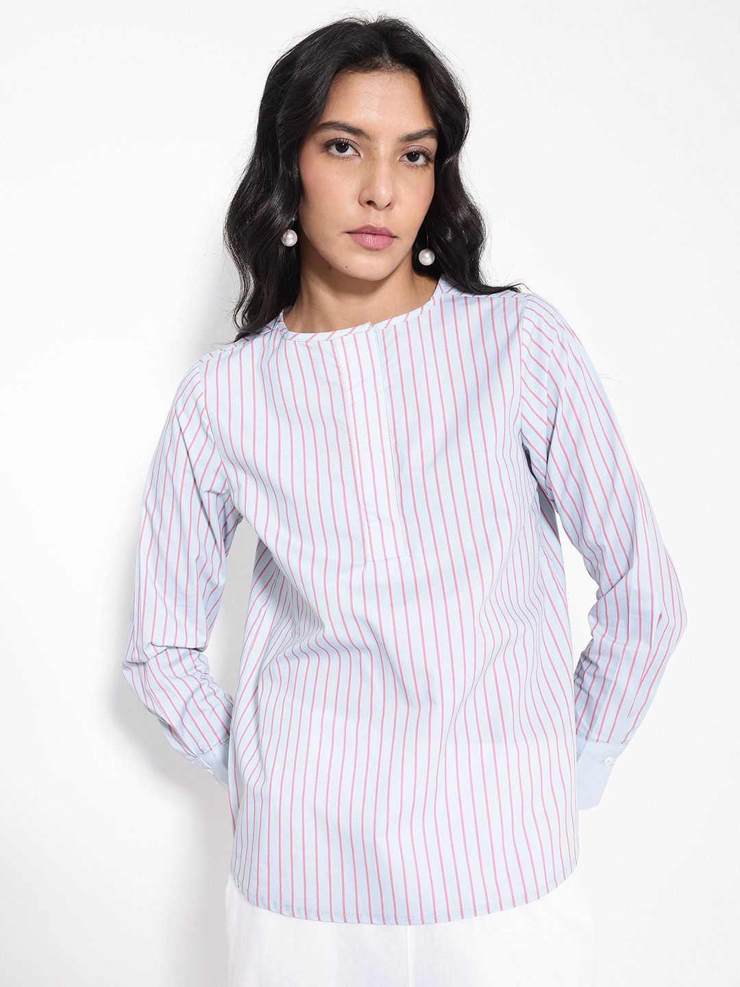 

RAREISM Striped Cotton Top, Blue