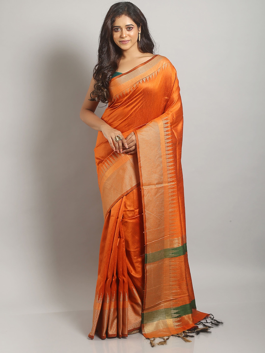 

Urbane Essence Art Silk Saree, Orange