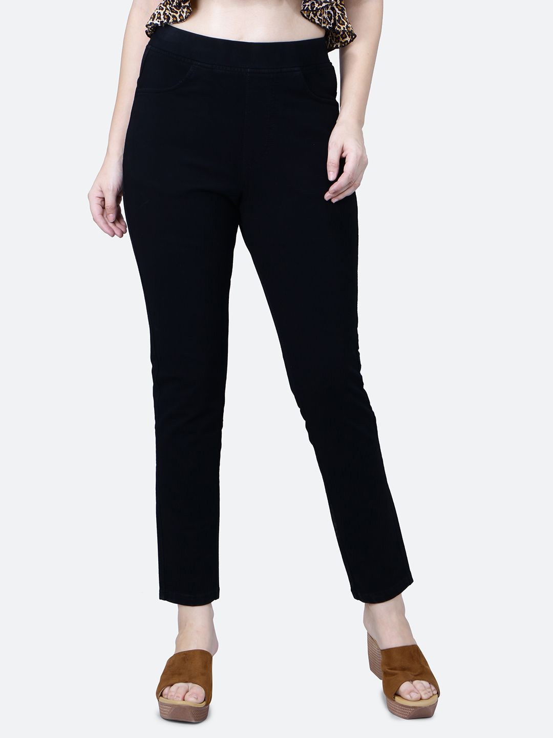 

FCK-3 Women Stretchable Jeggings, Black