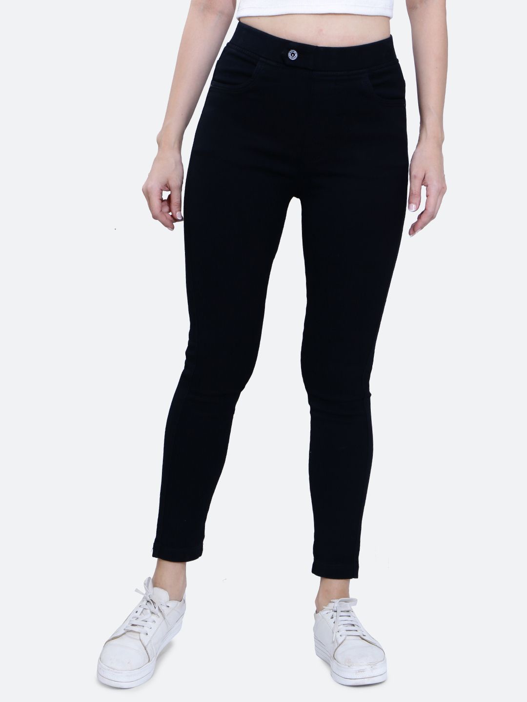 

FCK-3 Women Washed Jeggings, Black