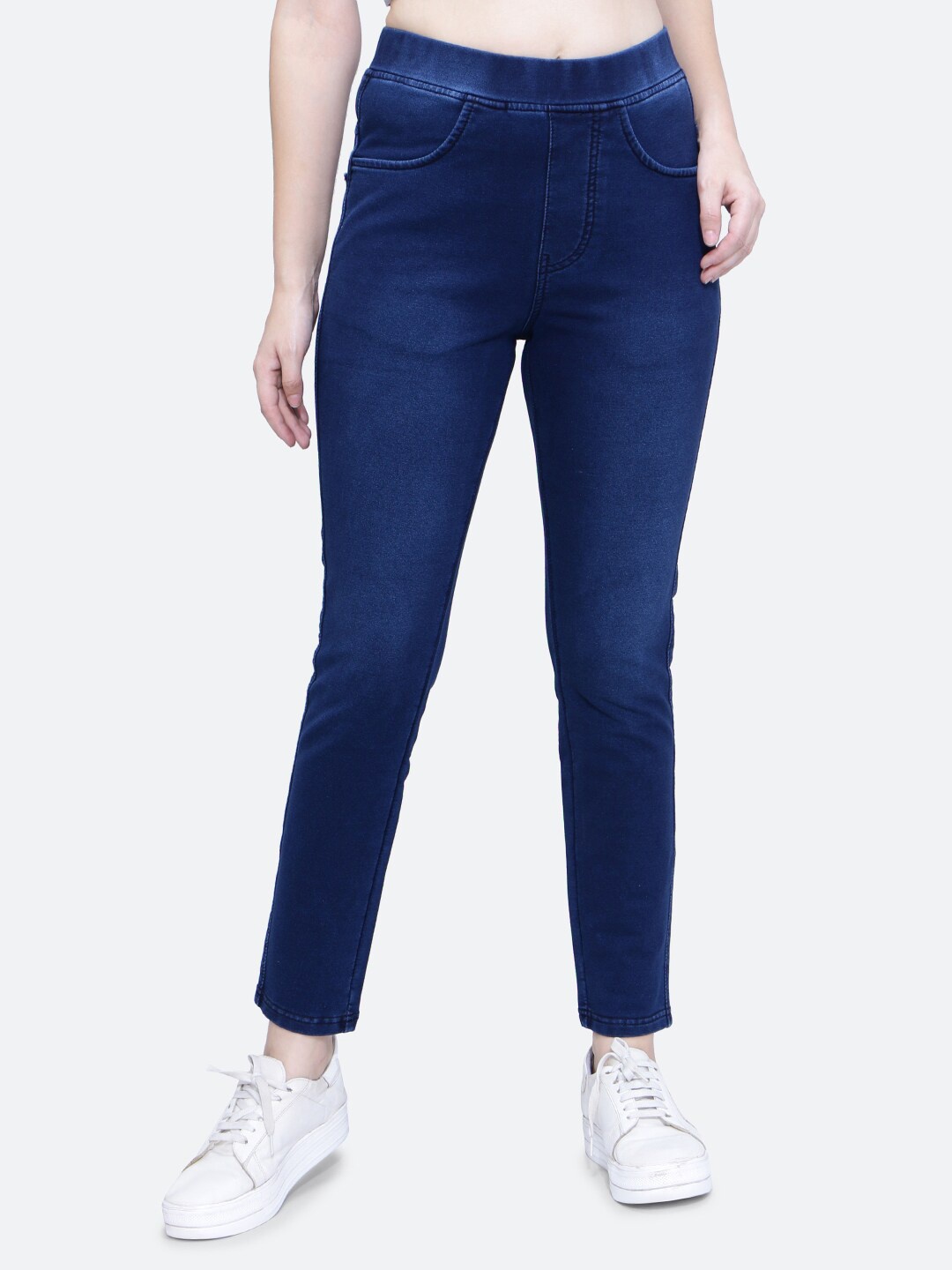 

FCK-3 Women Washed Jeggings, Blue
