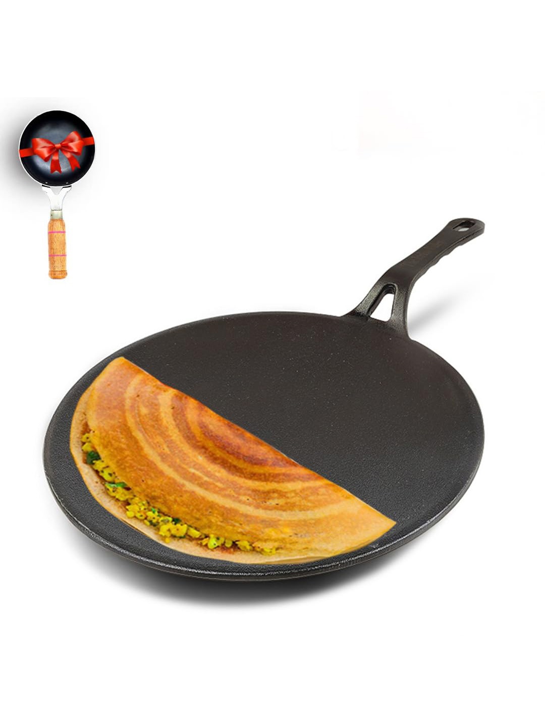 

The Indus Valley Pre-Seasoned Cast Iron Tawa, Black