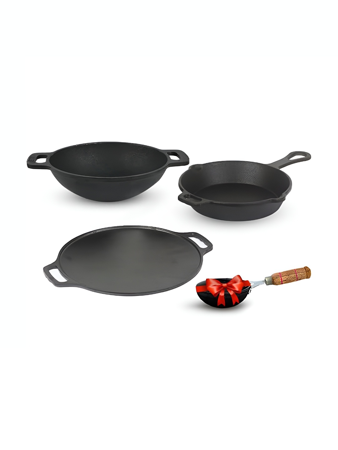 

The Indus Valley Pre-Seasoned Cast Iron Cookware Set, Black