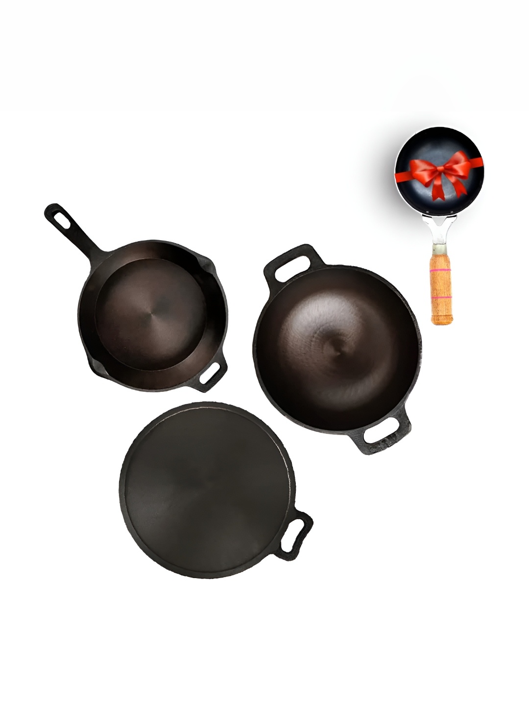 

The Indus Valley Super Smooth Cast Iron Cookware Set, Black