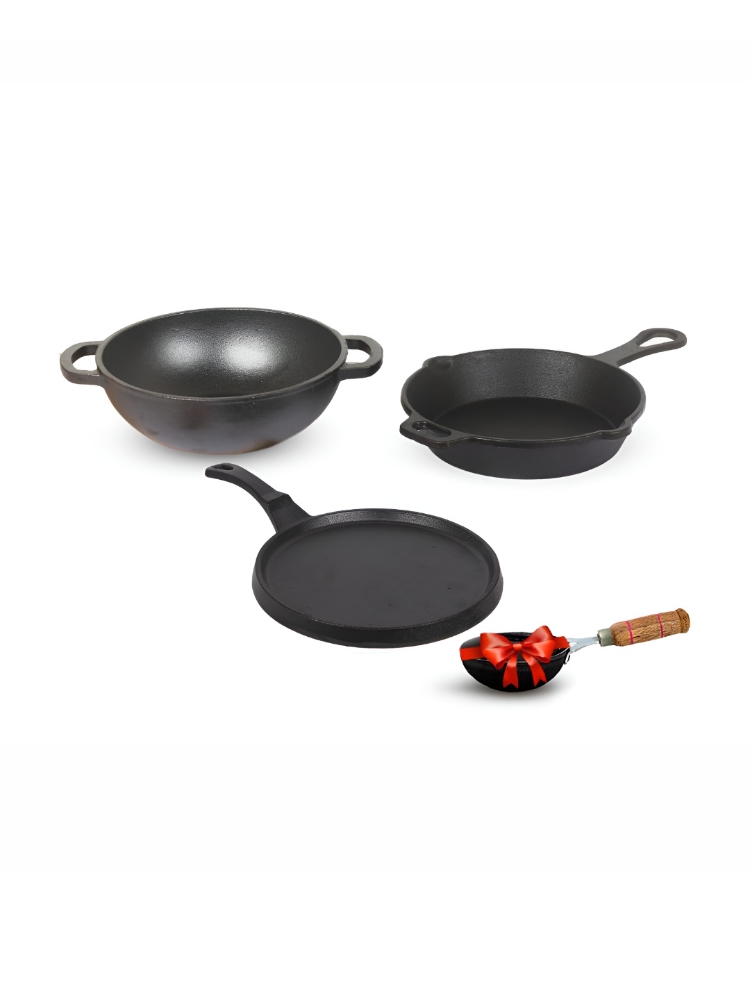 

The Indus Valley Pre-Seasoned Cast Iron Cookware Set, Black