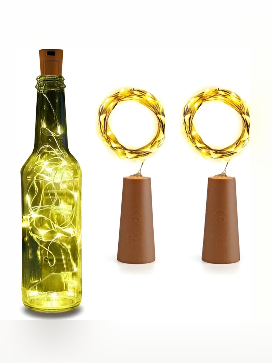 

SPARK WORLD Yellow 10 Pieces Rice Shaped Cork Fairy String Lights