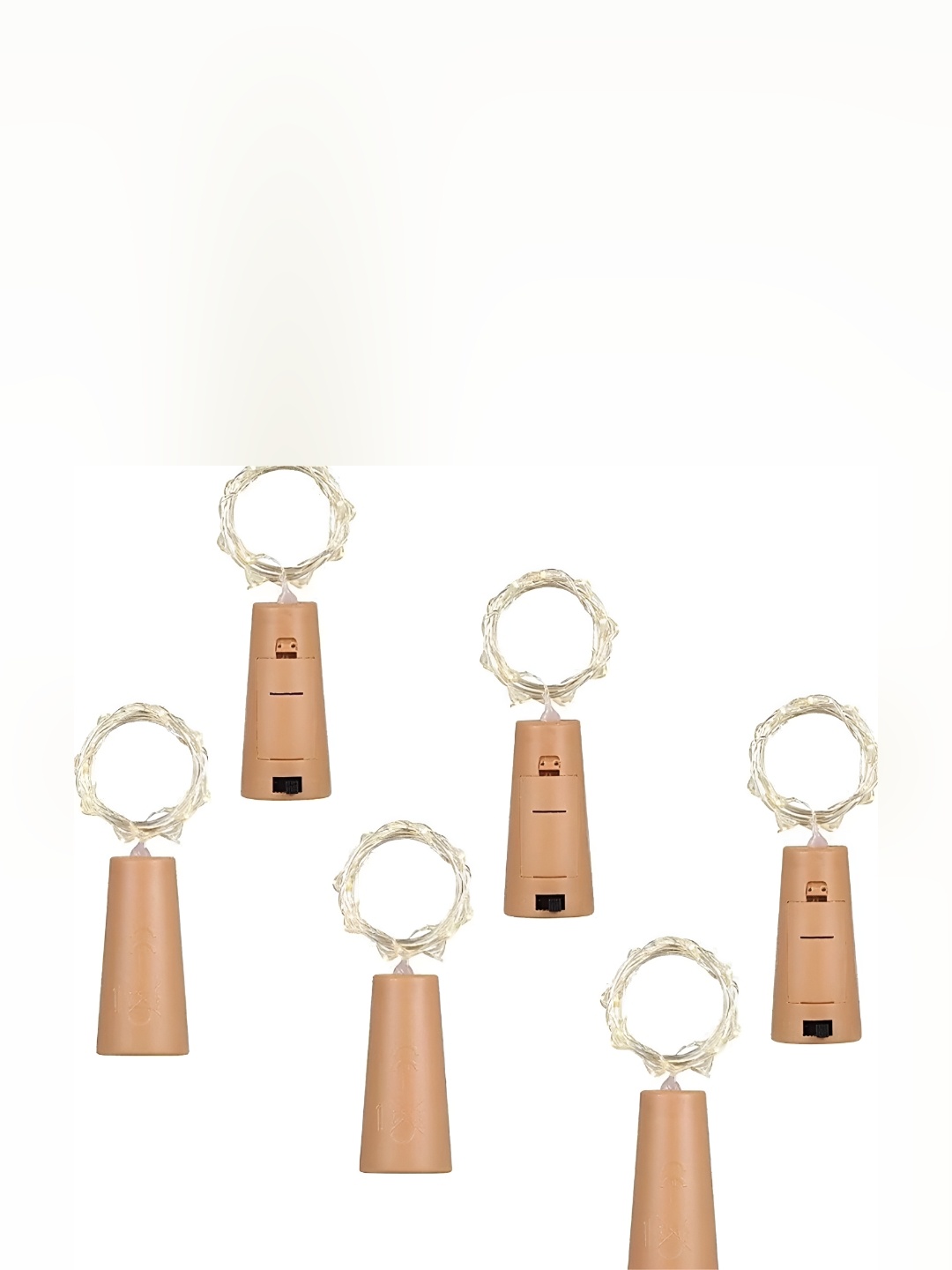 

SPARK WORLD Yellow 6 Pieces Rice Shaped Cork Fairy String Lights