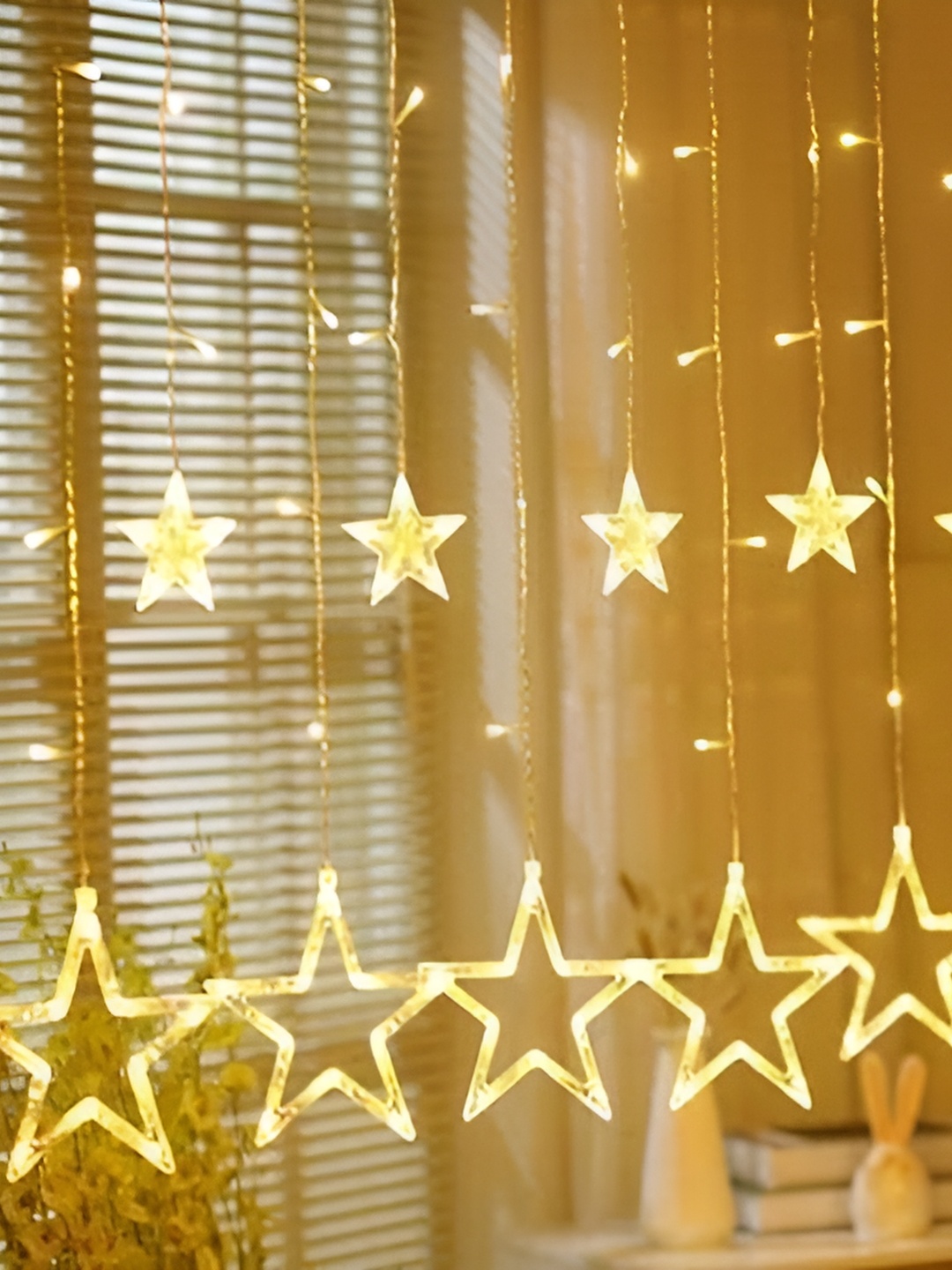 

SPARK WORLD 138 Yellow Star Shaped Bulb String Lights