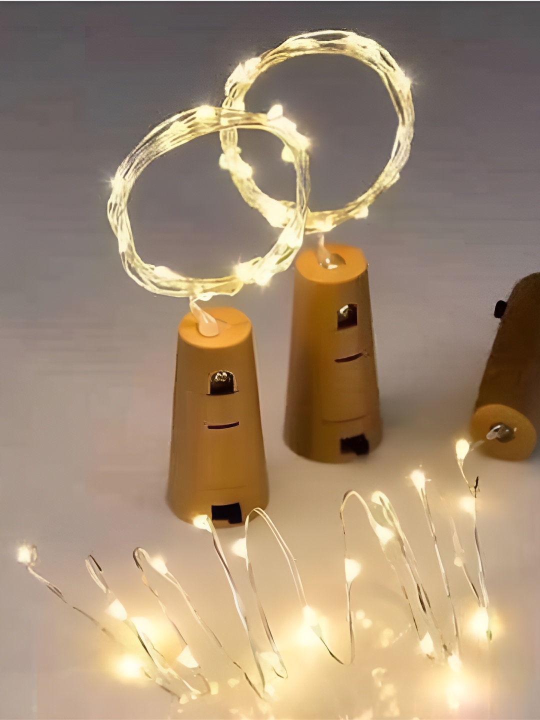 

SPARK WORLD Yellow 2 pieces Rice Shaped Cork Fairy String Lights