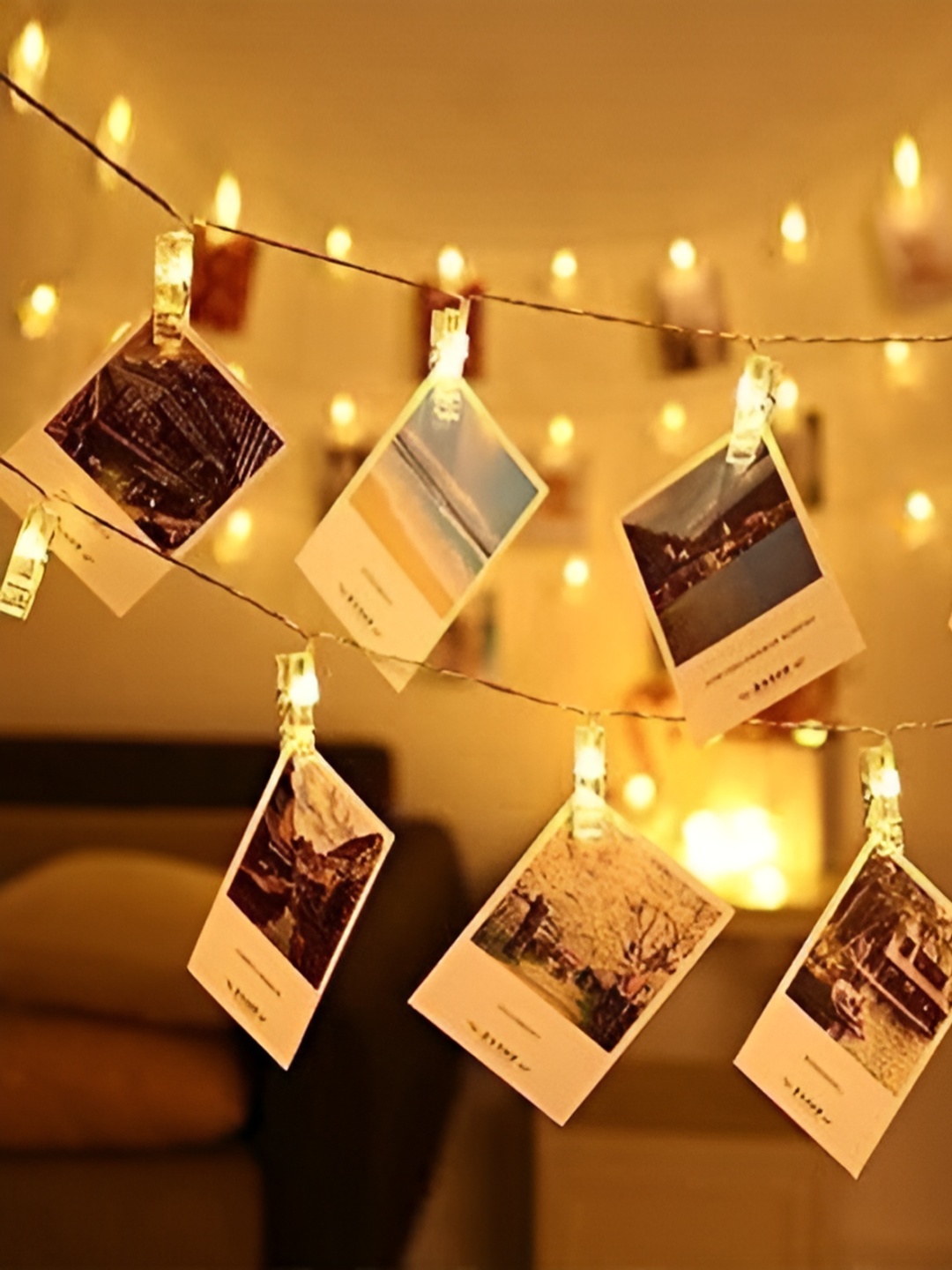 

SPARK WORLD Yellow & White Photo Clip Shaped Bulb String Lights