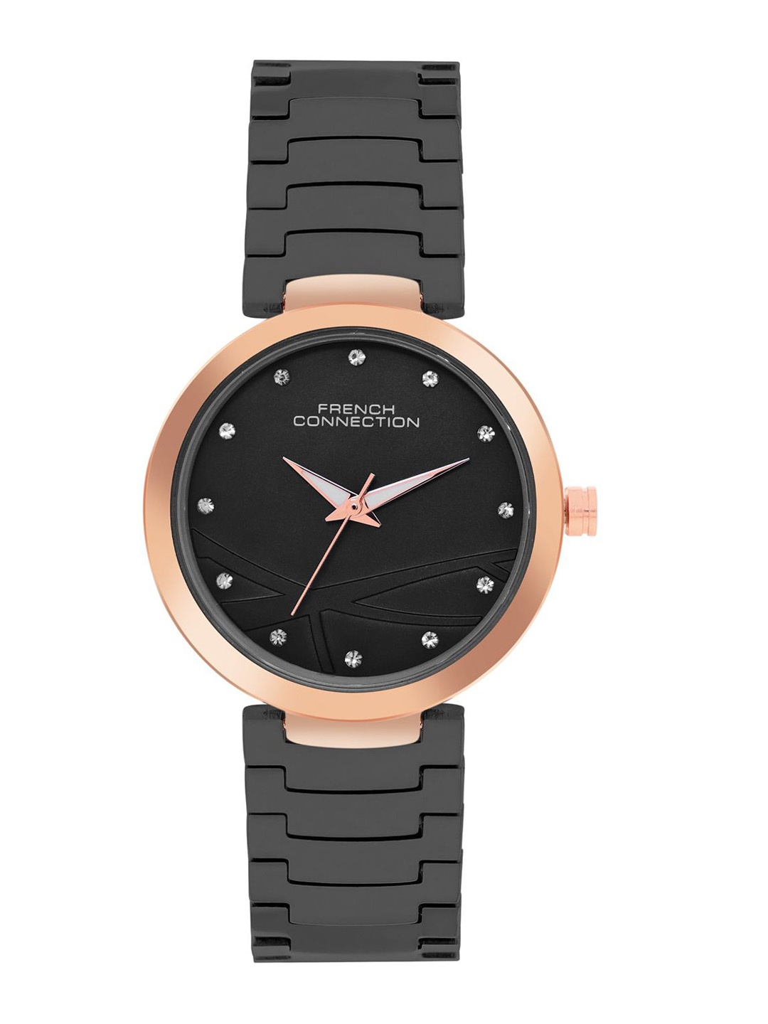 

French Connection Women Printed Dial & Stainless Steel Straps Analogue Watch FCN063BM, Black