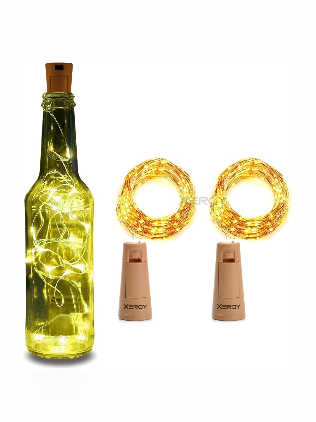 

SPARK WORLD Yellow 2 Pieces Rice Shaped Bulb String Lights