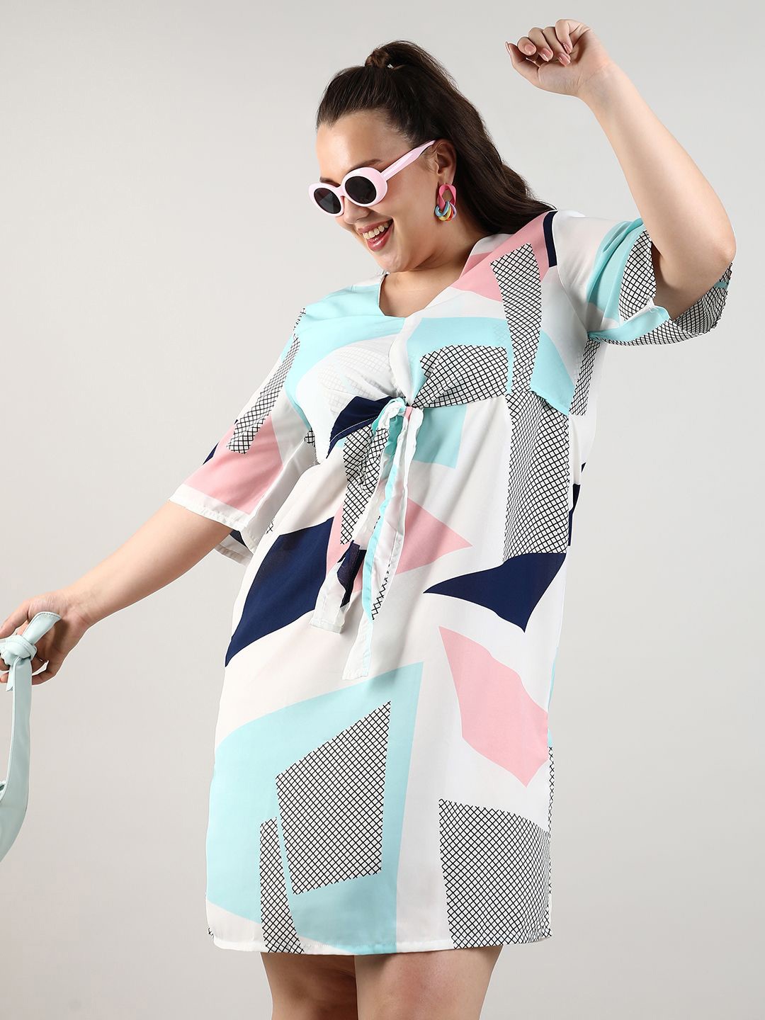 

Instafab Plus Women Round Neck A-Line Dress, Multi