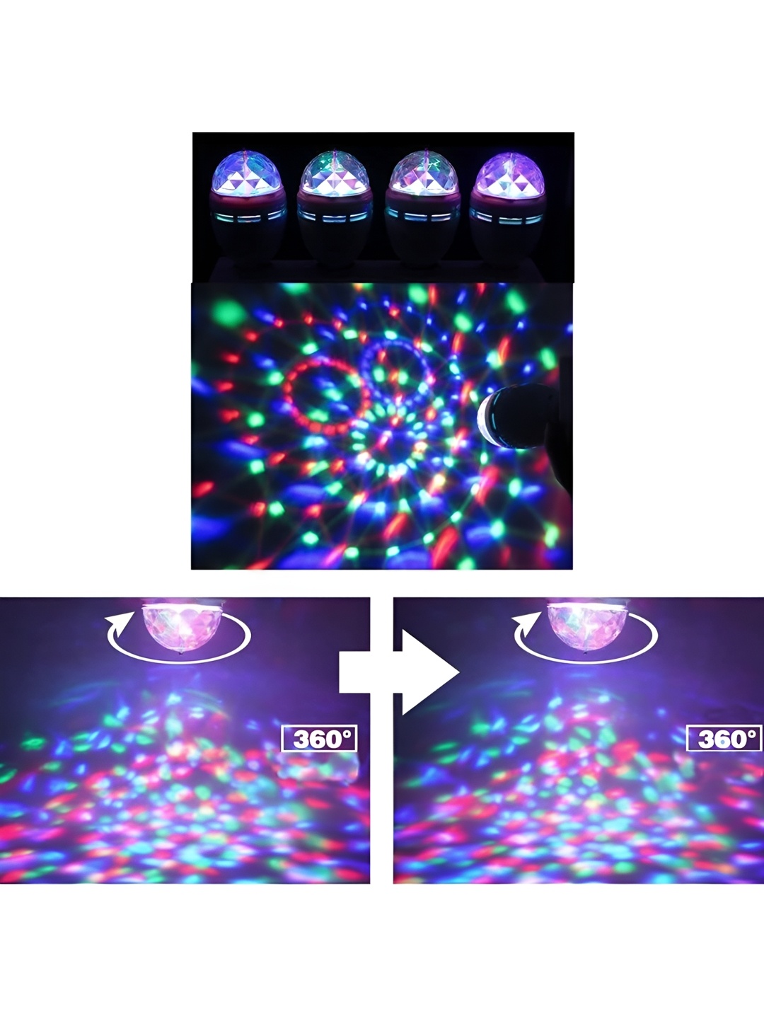 

SPARK WORLD Red & Blue Textured Contemporary Semi Sphere Disco Ball Bulb