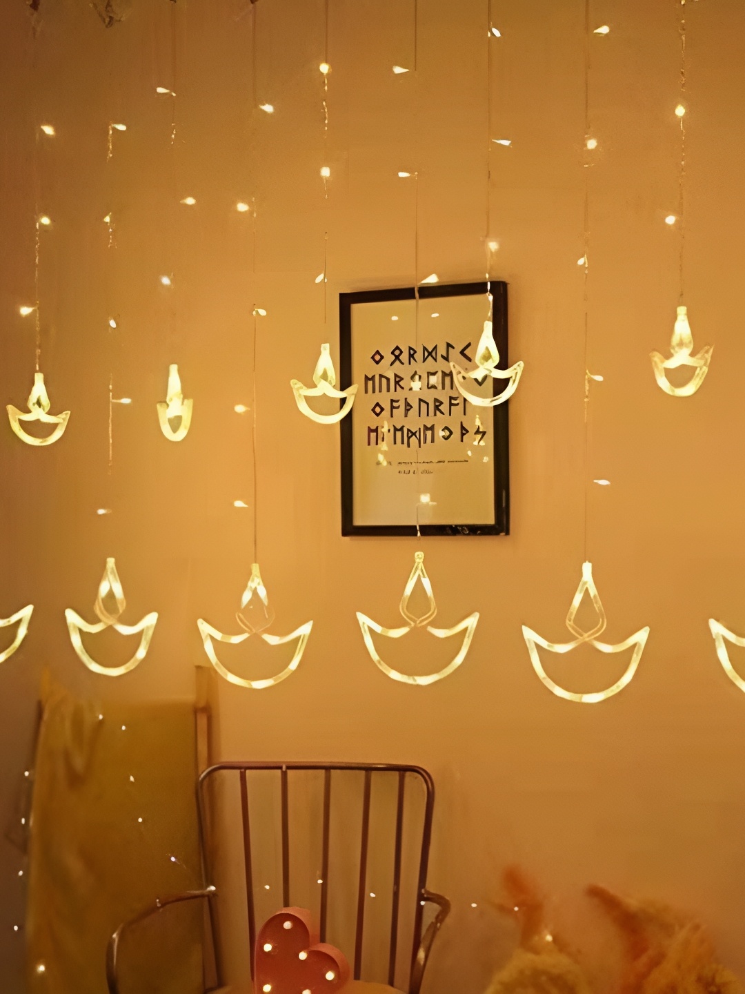 

SPARK WORLD Yellow Diya-Shaped String Lights
