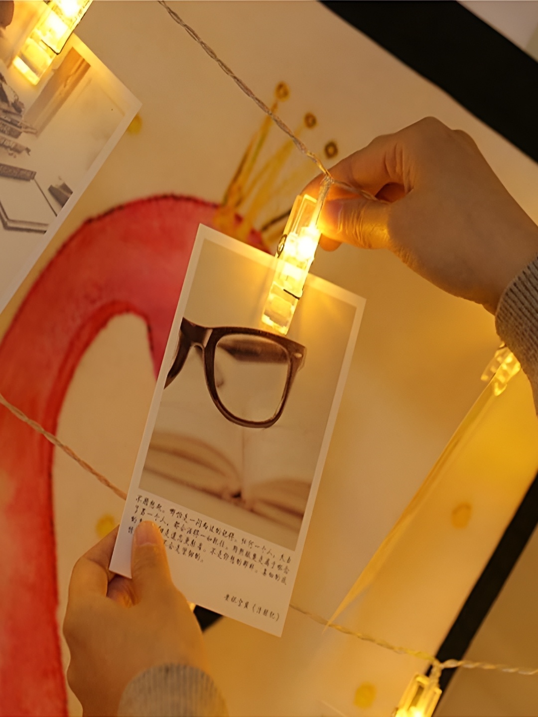 

SPARK WORLD Yellow Photo Clip Shaped String Lights