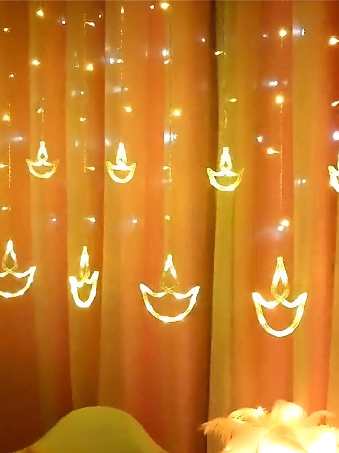 

SPARK WORLD Yellow Diya-Shaped String Lights