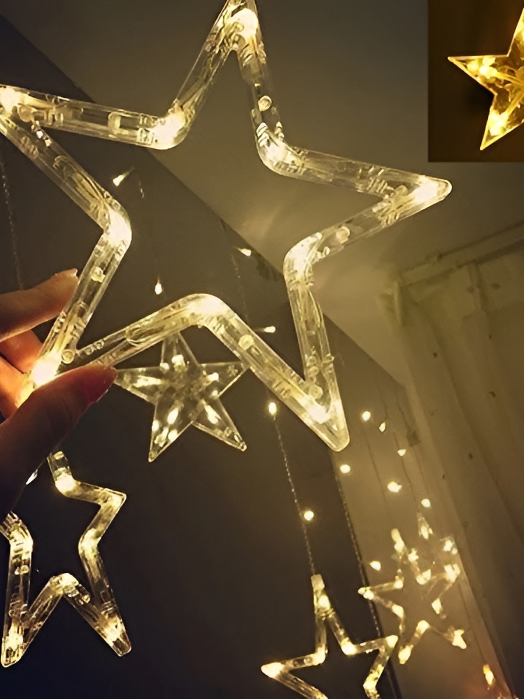 

SPARK WORLD Yellow Star-Shaped String Lights