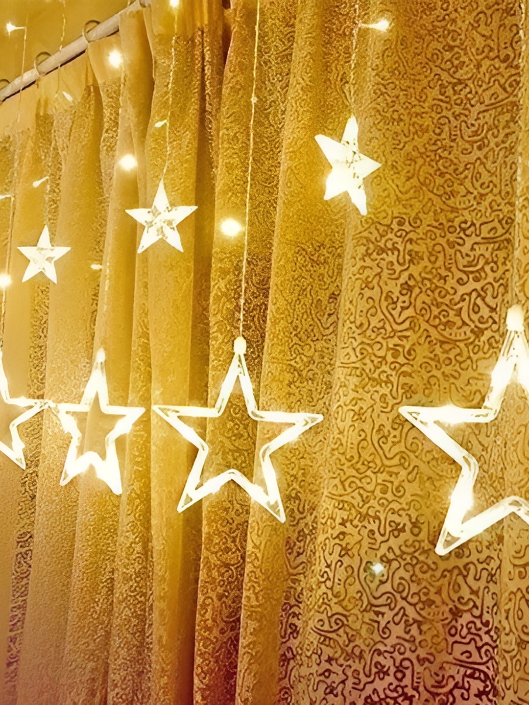 

SPARK WORLD Yellow & White Star Shaped String Lights