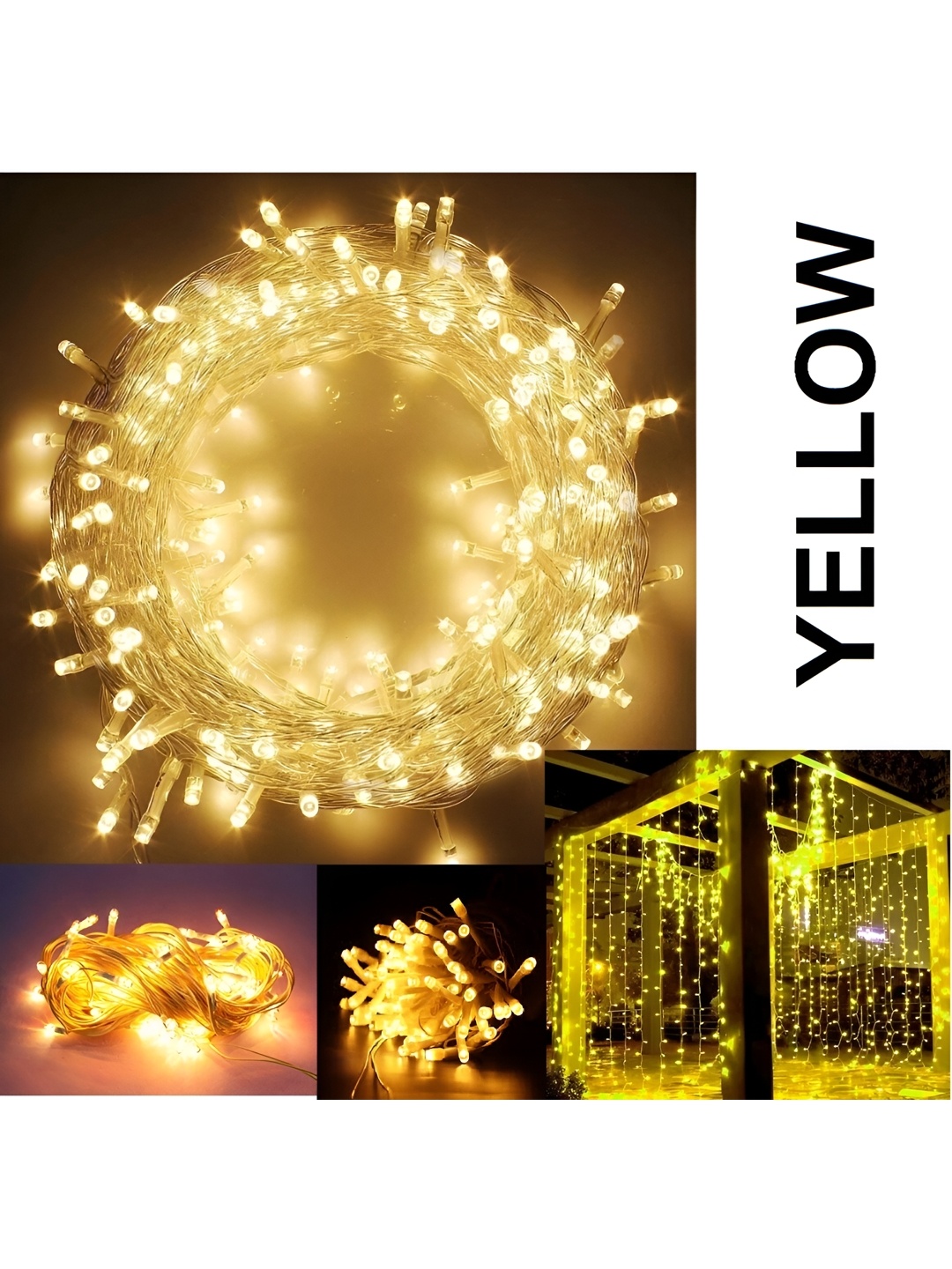 

SPARK WORLD Yellow Cylindrical-Shaped String Lights