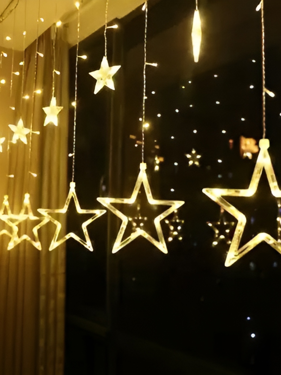

SPARK WORLD Yellow Star Shape String Lights