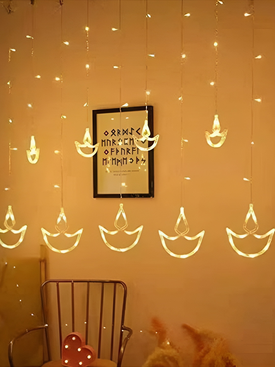 

SPARK WORLD Yellow Diya-Shaped String Lights