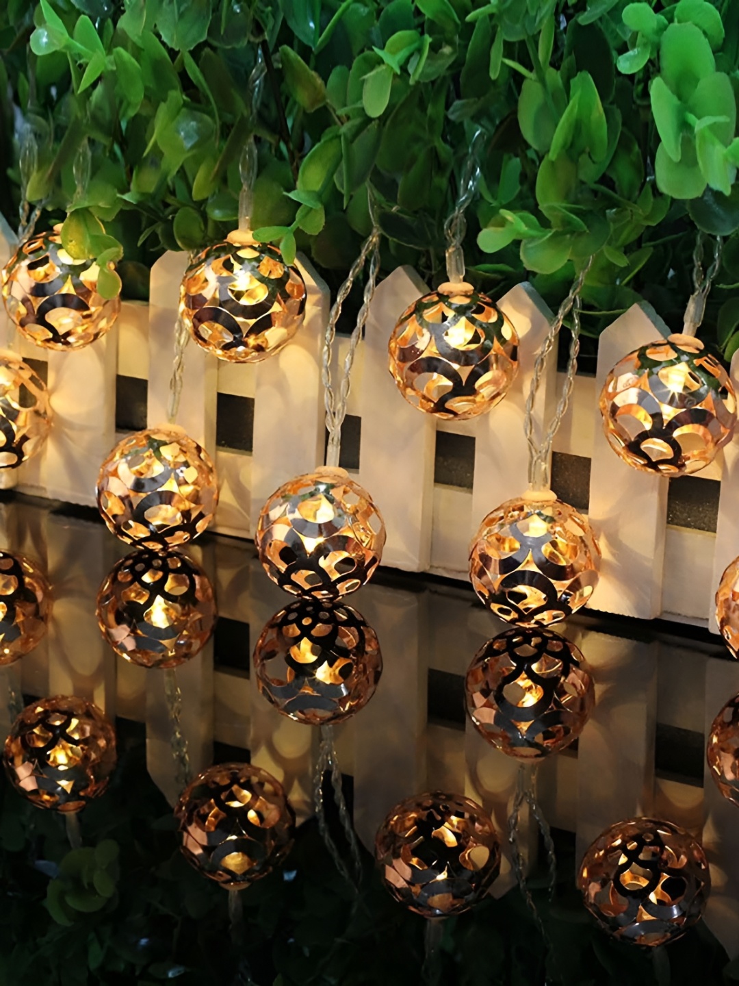 

SPARK WORLD Yellow Textured Ball Shaped LED String Lights