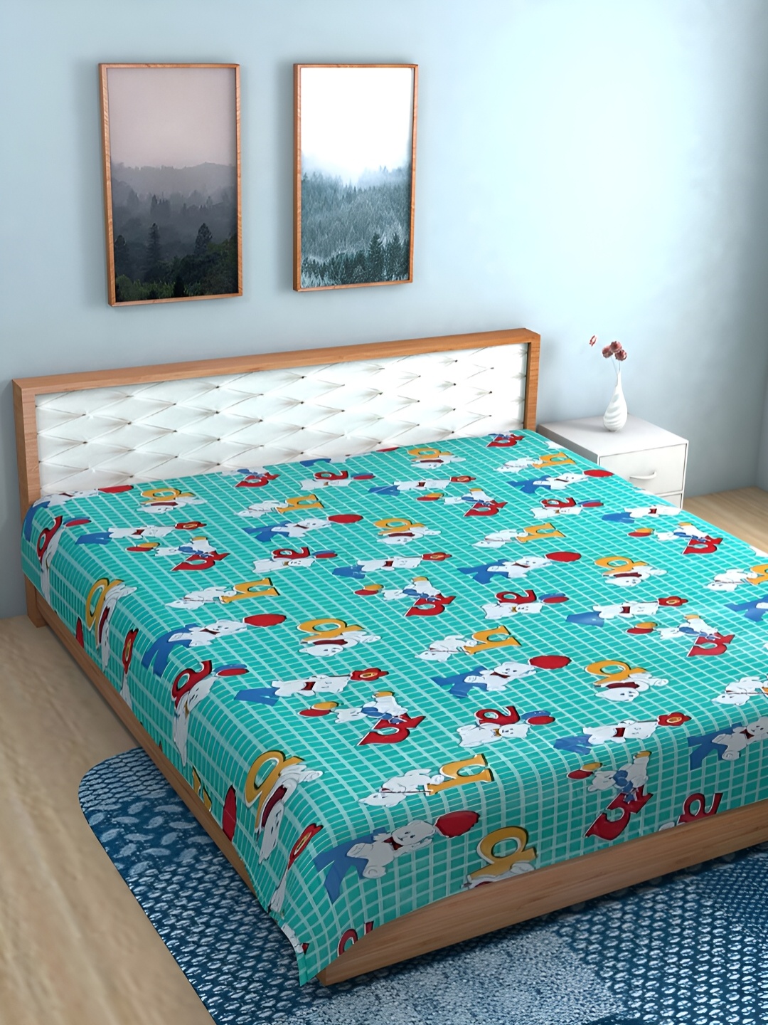 

Aura Red Printed Water Resistant Mattress Protector, Green