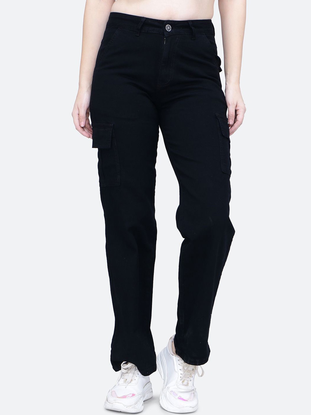 

FCK-3 Women Hottie Straight Fit High-Rise Non Stretchable Jeans, Black