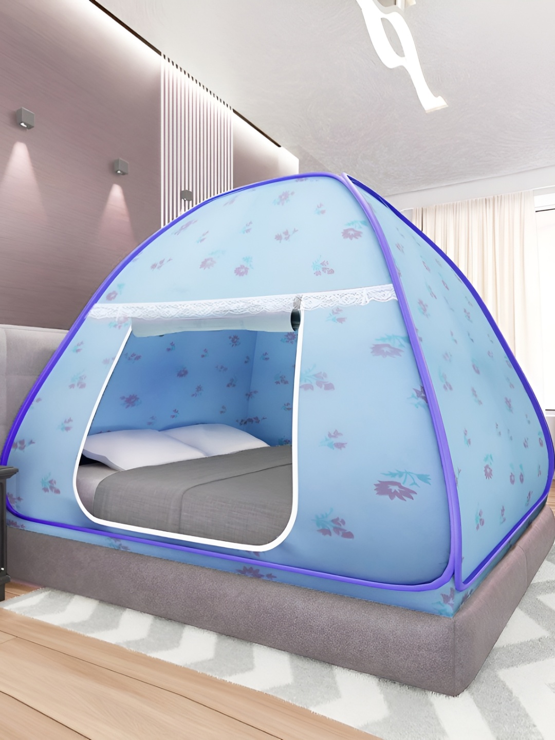 

Aura Blue & White King Size Tent Mosquito Net
