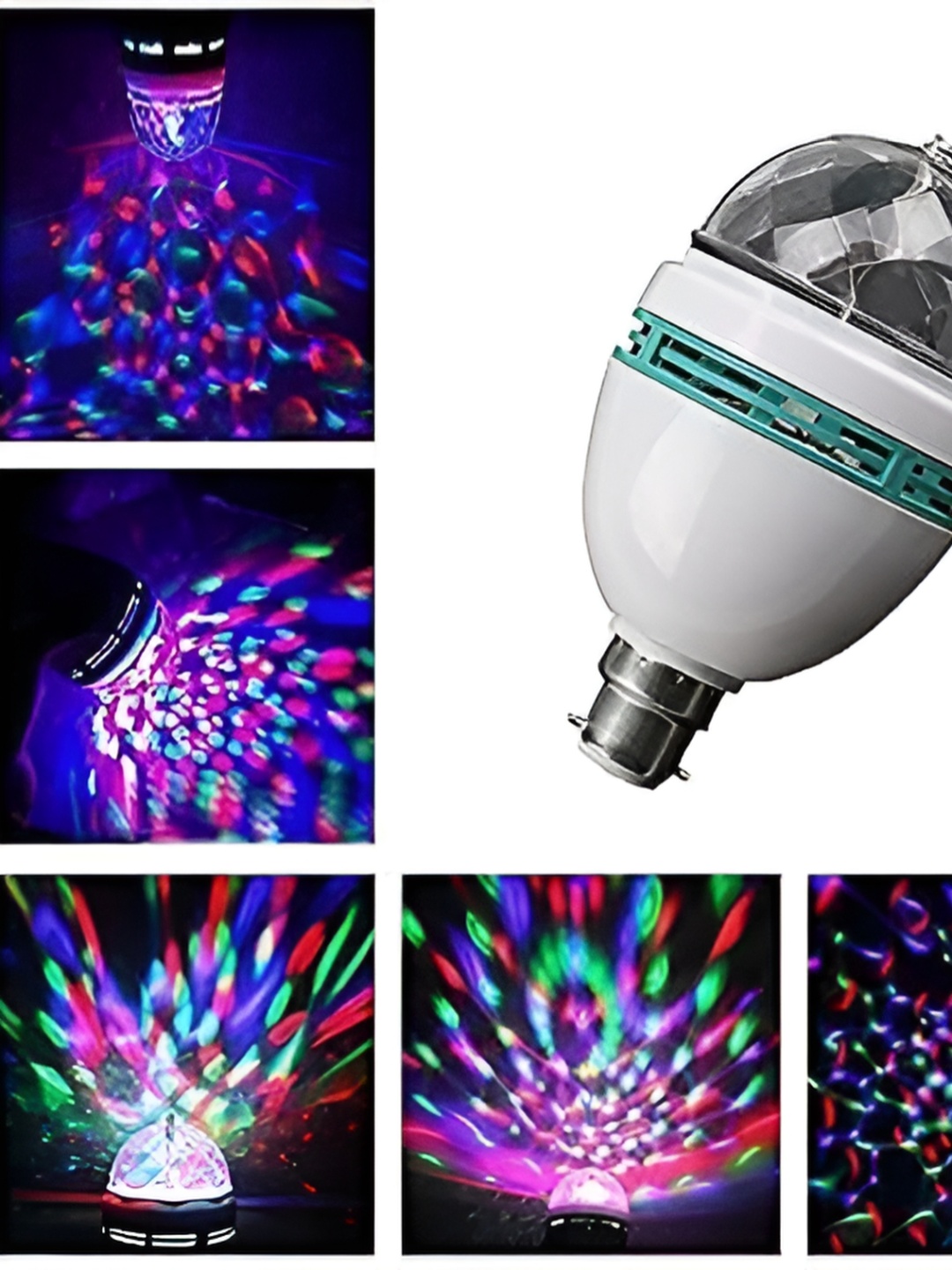 

SPARK WORLD White & Green Cylindrical Disco Ball Bulb