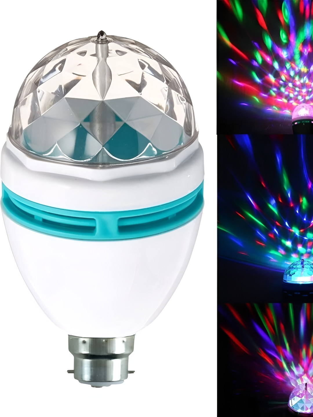 

SPARK WORLD White & Green Textured Semi-sphere Disco Ball Bulb