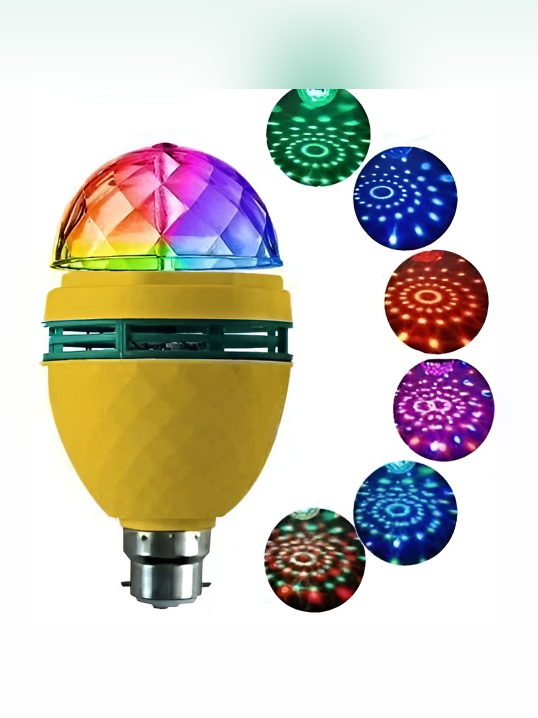 

SPARK WORLD Yellow & Green Textured Semi-sphere Contemporary Disco Ball Bulb