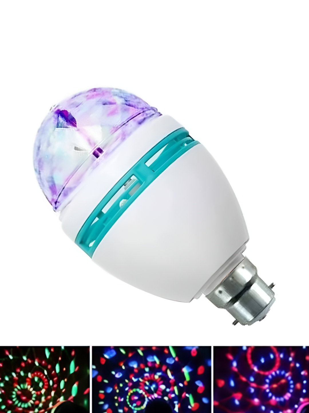 

SPARK WORLD White & Green Cylindrical Disco Bulb