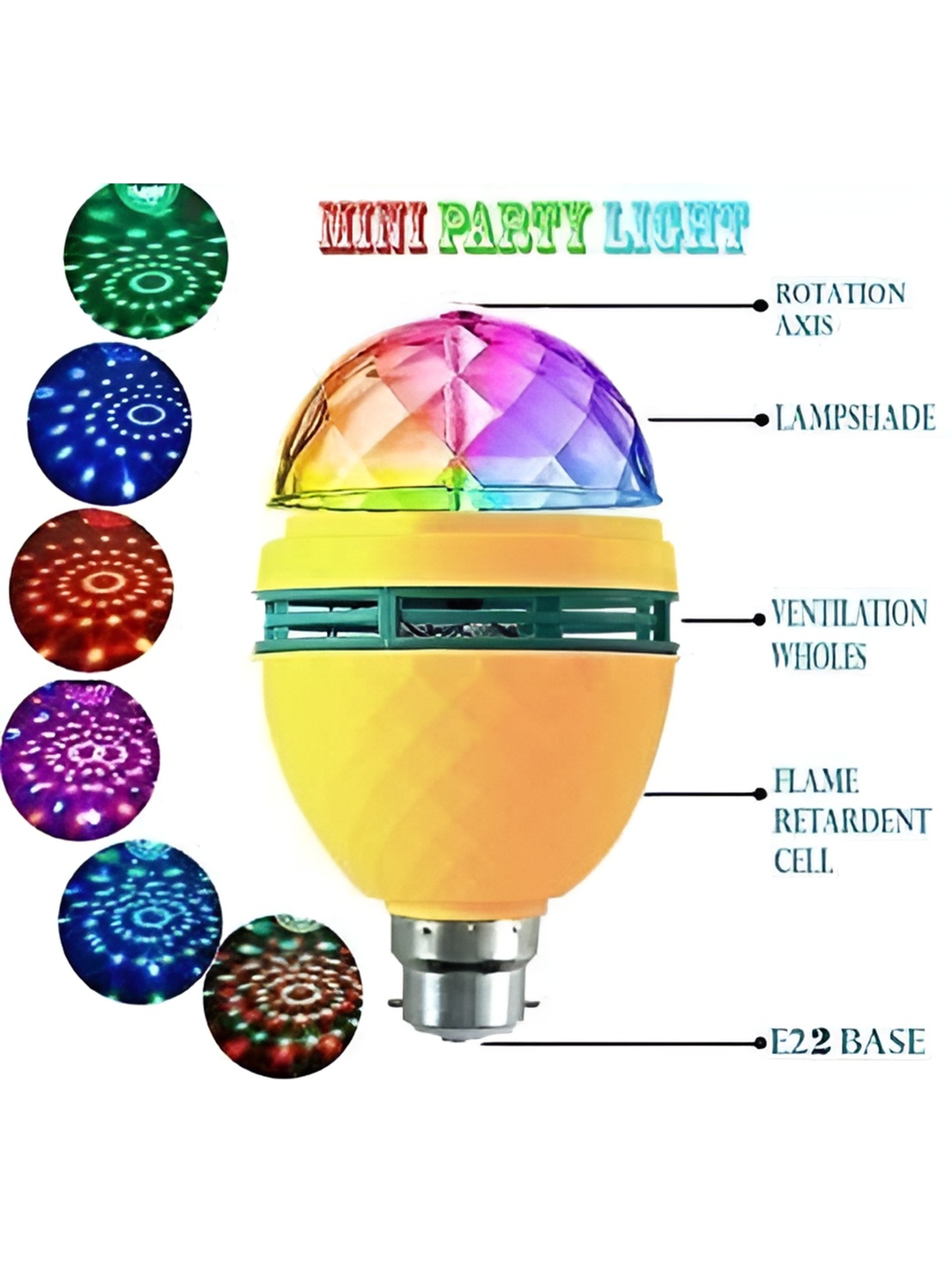 

SPARK WORLD Yellow Rotating Disco LED Ceiling Lamps