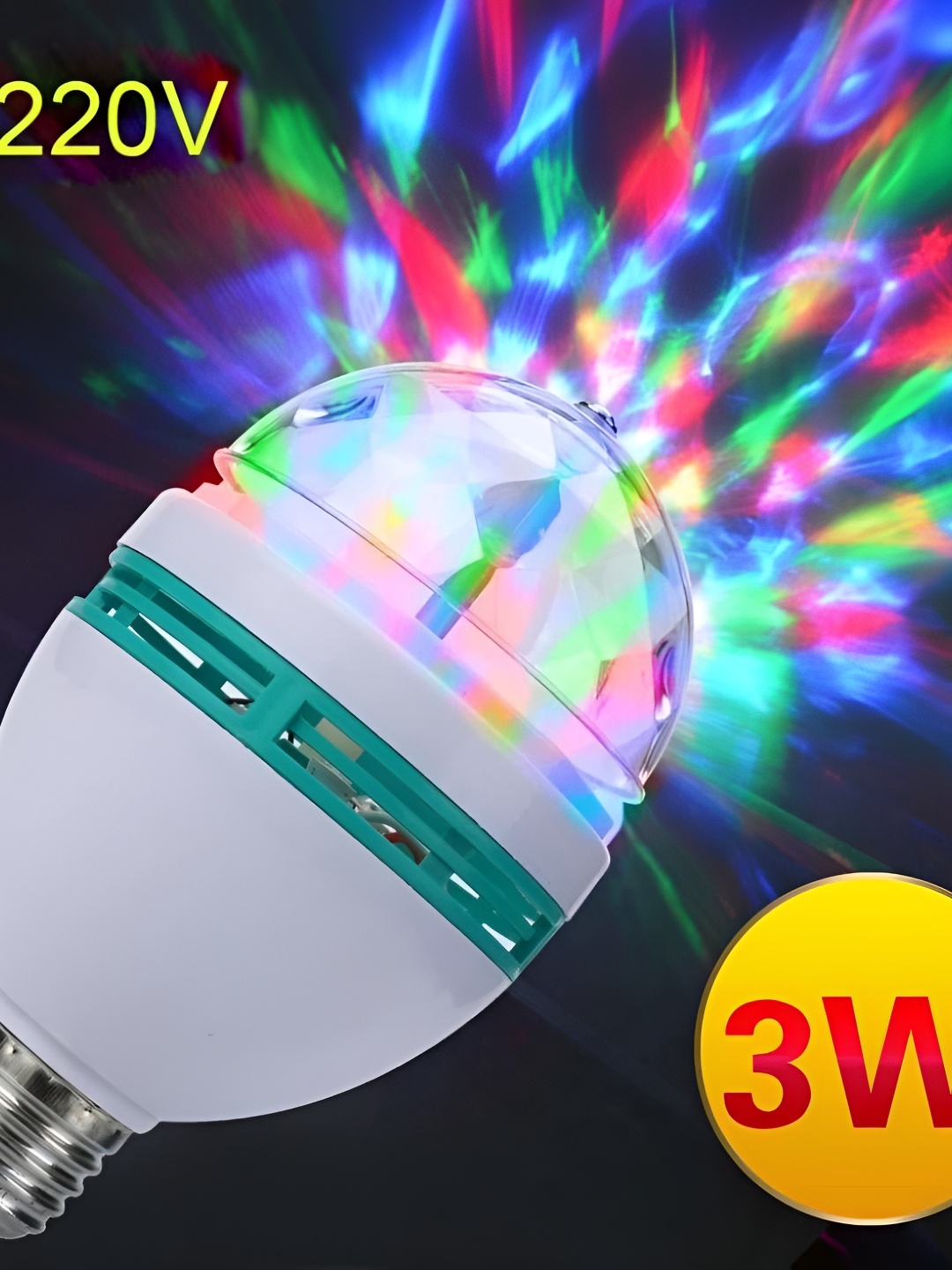 

SPARK WORLD White & Green Cylindrical Disco Bulb Light Bulbs