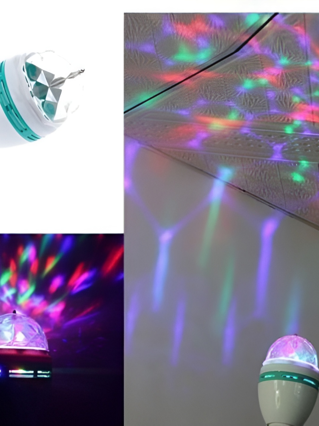 

SPARK WORLD White & Green Cylindrical Disco Bulb