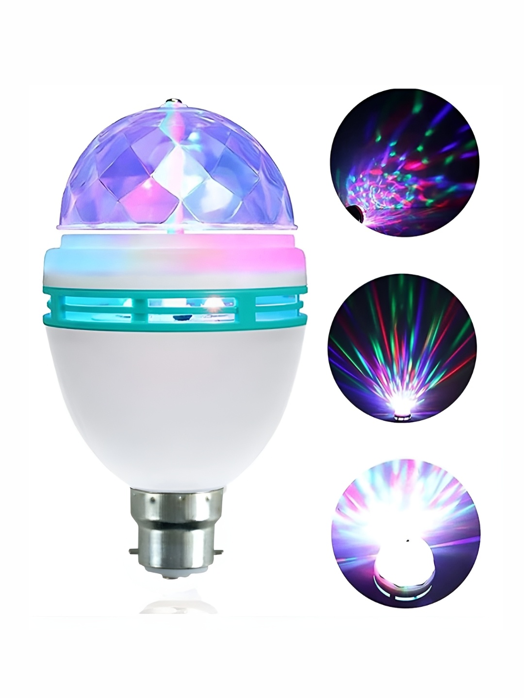 

SPARK WORLD White & Green Textured Semi-sphere Disco Ball Bulb