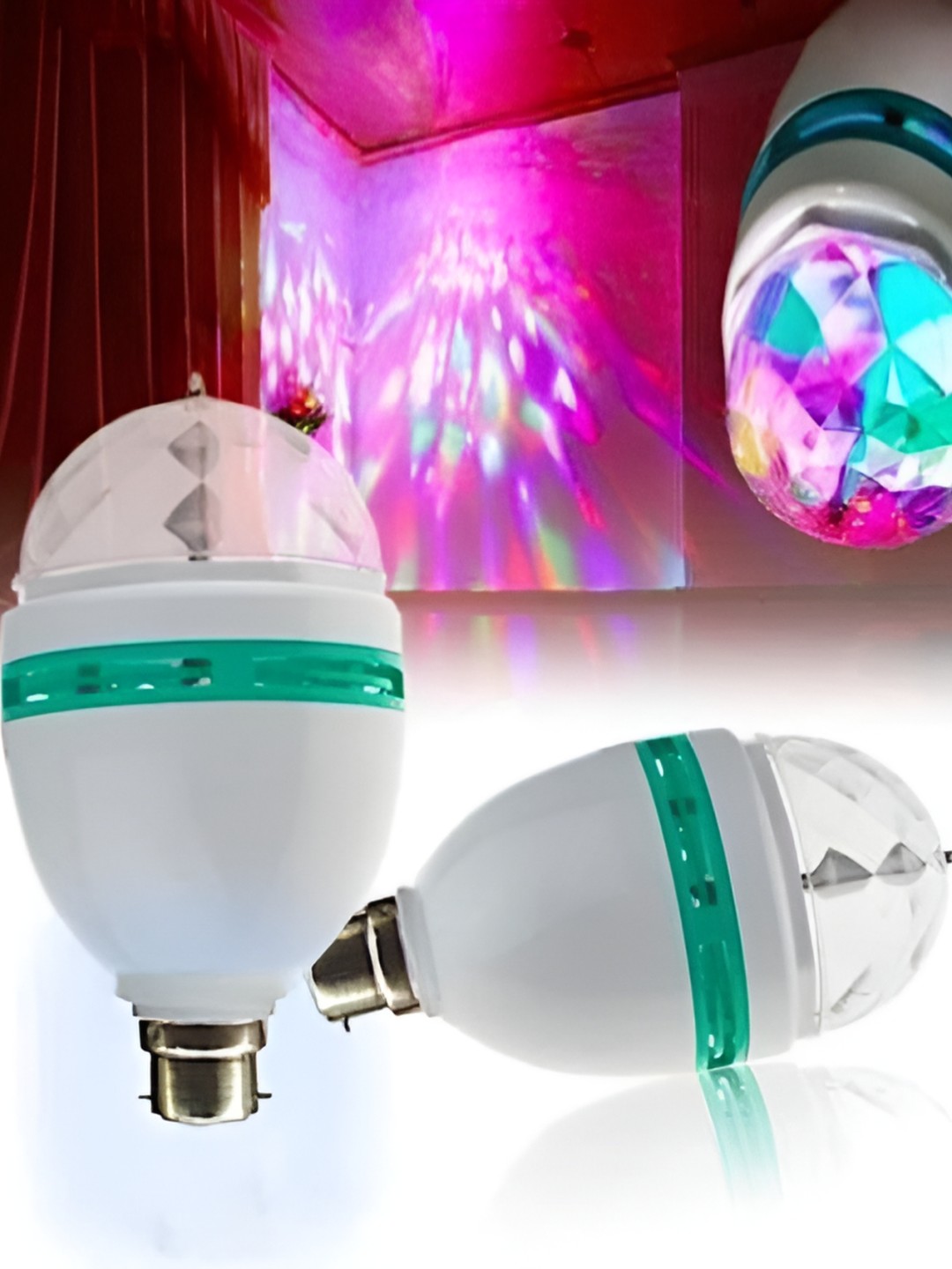 

SPARK WORLD White & Green Textured Semi-sphere Disco Ball Bulb